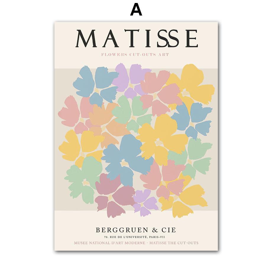 Colorful Matisse Flower Coral Shapes Wall Art Canvas Painting Nordic Posters And Prints Abstract Wall Pictures Living Room Decor