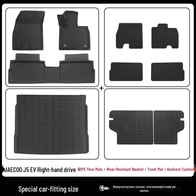 Right-hand Drive XPE Floor & 3D TPE Trunk Mats Waterproof for Chery Jaecoo J5 EV