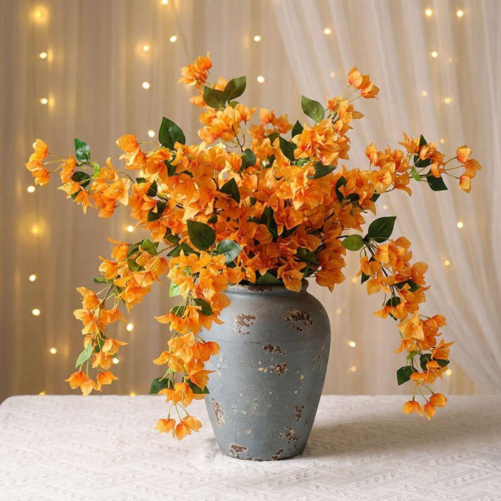5Pcs Silk Flower Silk Fake Flower Realistic Blooms DIY Simulation Flower Flexible Long Stem Artificial Flower Branch