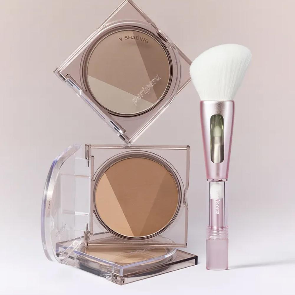 V Shading + 3-Step Block Brush Set (Powder+Blending+Point)