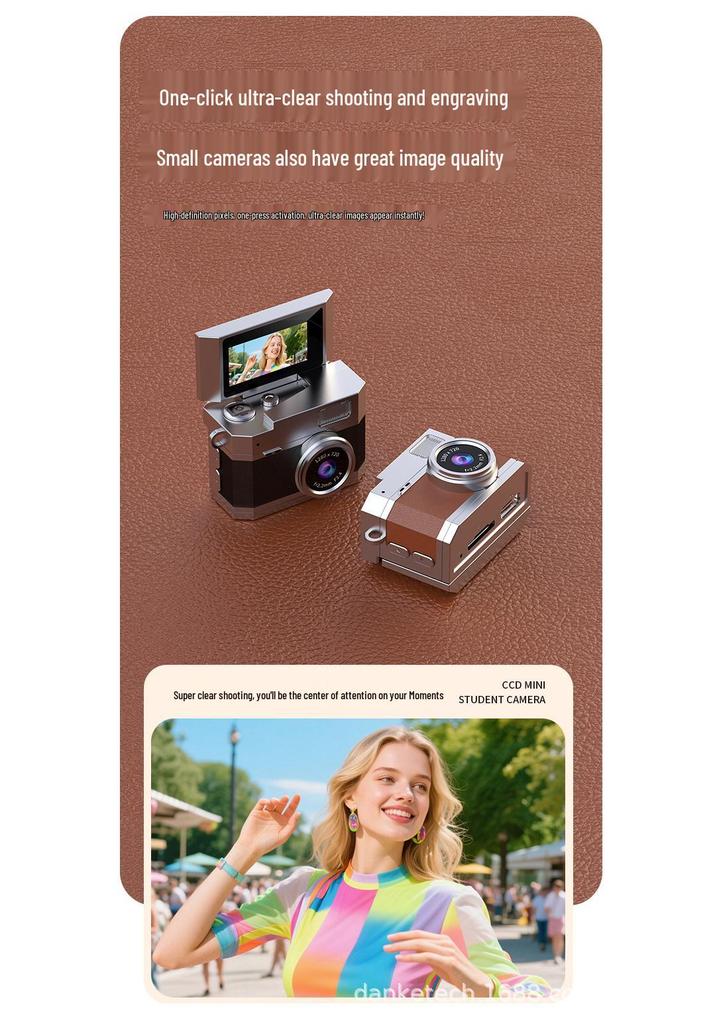Retro Mini HD Thumb Camera for Students & Parties - Portable Photo & Video Recorder with Neck Strap