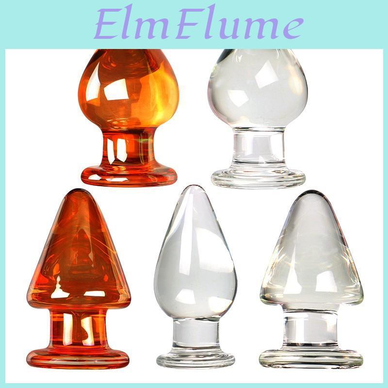 Plugs Glass Large Vahppy Anal 55cm Transparentgolden Sm Bdsm Adult Sex Toys Unisex Lesbian Gay Anal Masturbator Stimulation