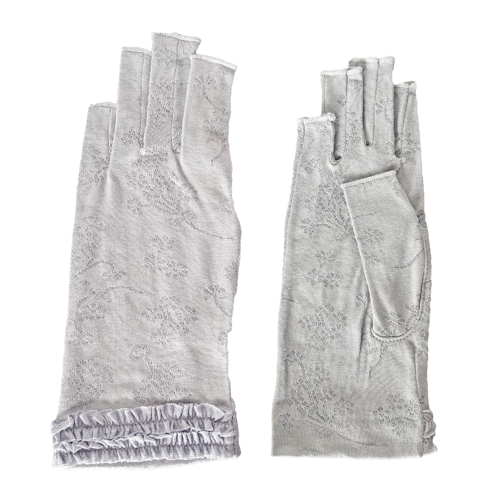 

УФ Перчатки с короткими рукавами УФ УФ Летние Прохладные Потные Быстросохнущие Свободные [TRAX SHOP] Женские Перчатки, Накладки, Без пальцев, Без пальцев, С оборками, Защита, серый