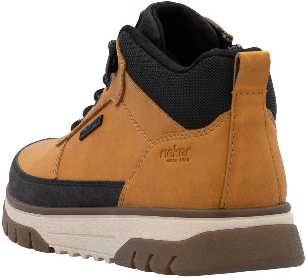 Ботинки Rieker на шнуровке с мембраной TEX ockergelb-schwarz