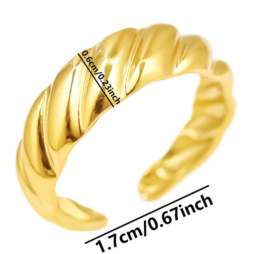 Echtvergoldeter Offener Verstellbarer Ring Echter Stein Edelstahlringe Für Damen Herren Zubehör Geometrischer Schmuck Ringe Geschenk