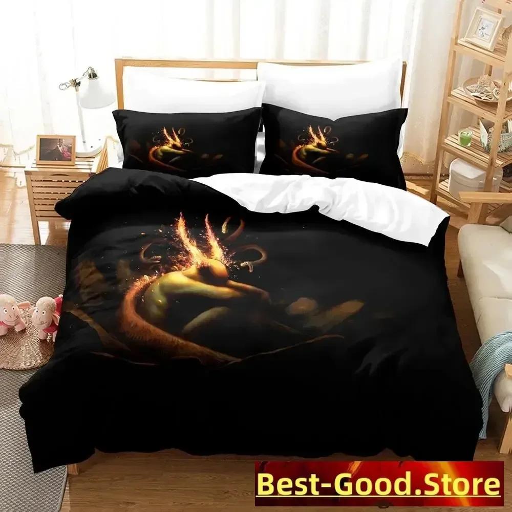 Demon Monster Satan Bedding Set Single Twin Printed Bed Set With Pillowcase Bed Duvet Cover Single Double Queen Super King Size