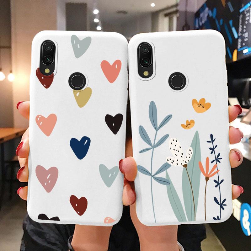 Heart Flower Case For Redmi Note 7 7S Pro Phone Cute Silicone Shockproof Soft Coque For Redmi Note 8 9 Shell Cartoon Girls Cover