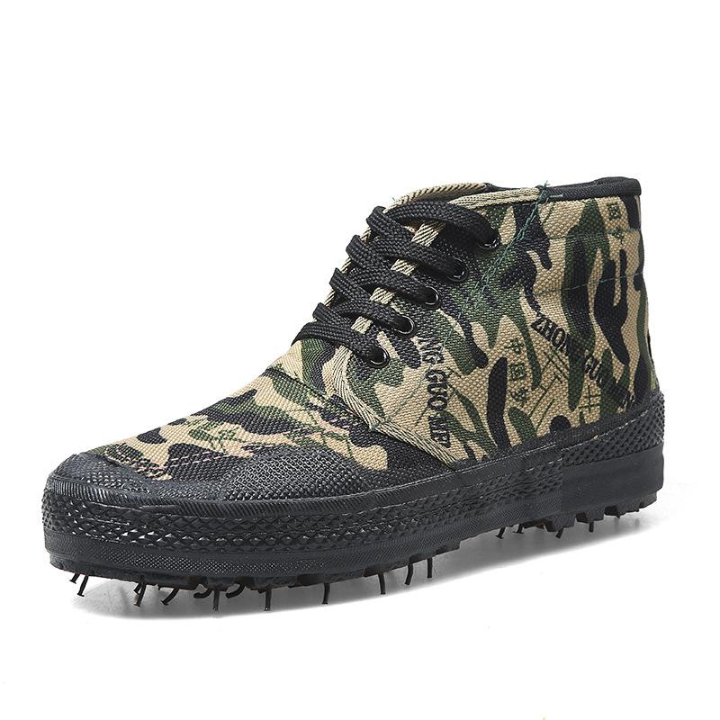 Rubber Sole Liberation Shoes Camouflage Shoes Training Shoes Military Training Shoes Construction Site Farmland Camouflage Shoes Breathable