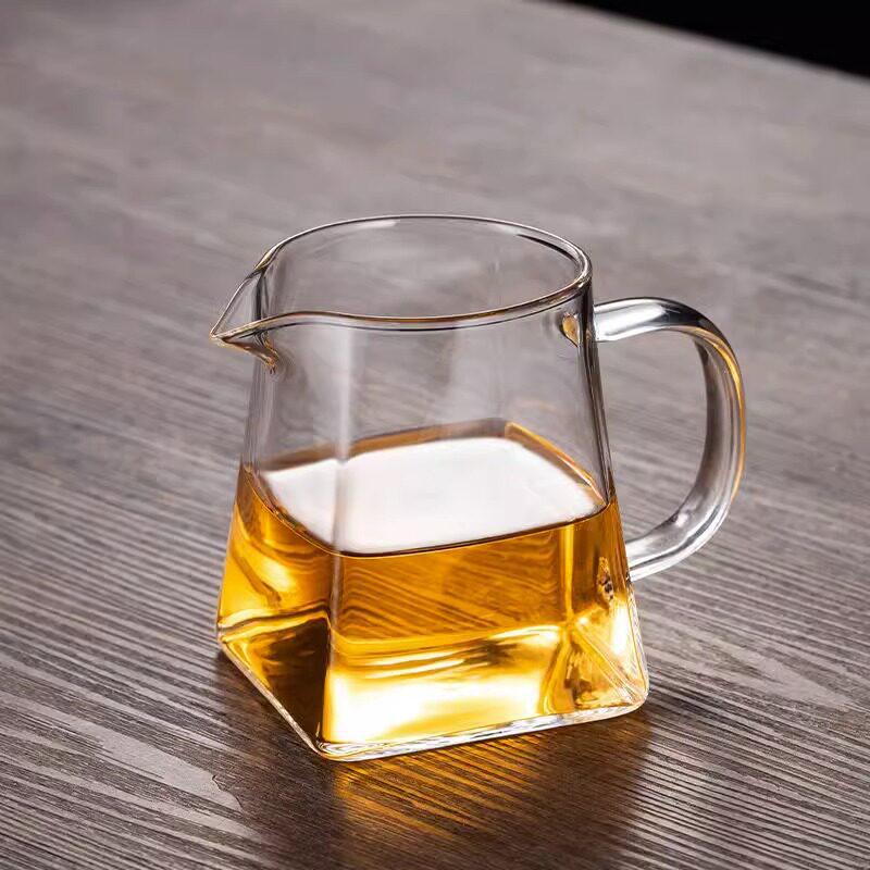 Heat-Resistant Thickened Glass Tea Infuser & Server Set: Gong Dao Bei Tea Strainer, Large Gongfu Cup