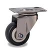 2Pcs 2 Inch Casters Wheels with 304 Stainless Steel Frame Polyurethane Tread Mute No Rust for Humid Environment Industrial PU Casters(Flat Brake,1.5