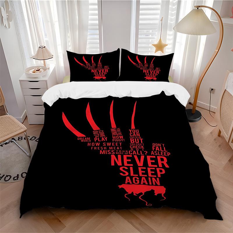 

3pcs A Nightmare on Elm Street Bedding Set, Soft Polyester Duvet Cover and Pillowcases Machine Washable Seasons all suitable 60 135x200cm