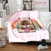 Rainbow Bear Sips Pink Drink blanket blanket Soft and comfortable Outdoor plush blanket Christmas gifts sheet