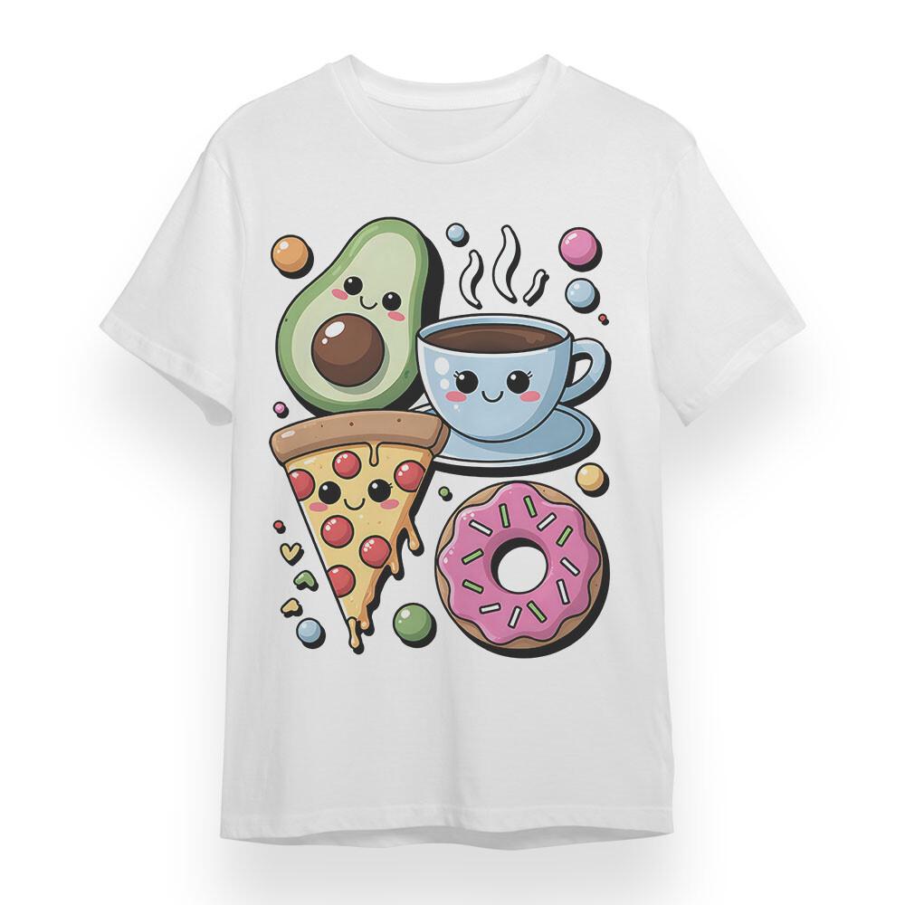 

Women s Oversized T-shirt With Delicious avocado pizza donuts 100% Cotton Tee 4XL