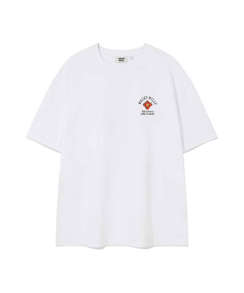 WACKY WILLY Flower Kiki White Short Sleeve T-Shirt