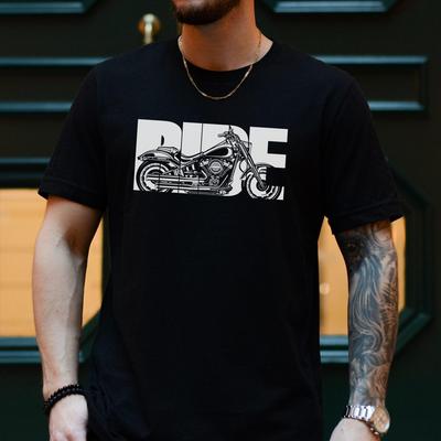 Motorcycle Graphic Tee, Biker Streetwear Shirt, Father's Day Gift
