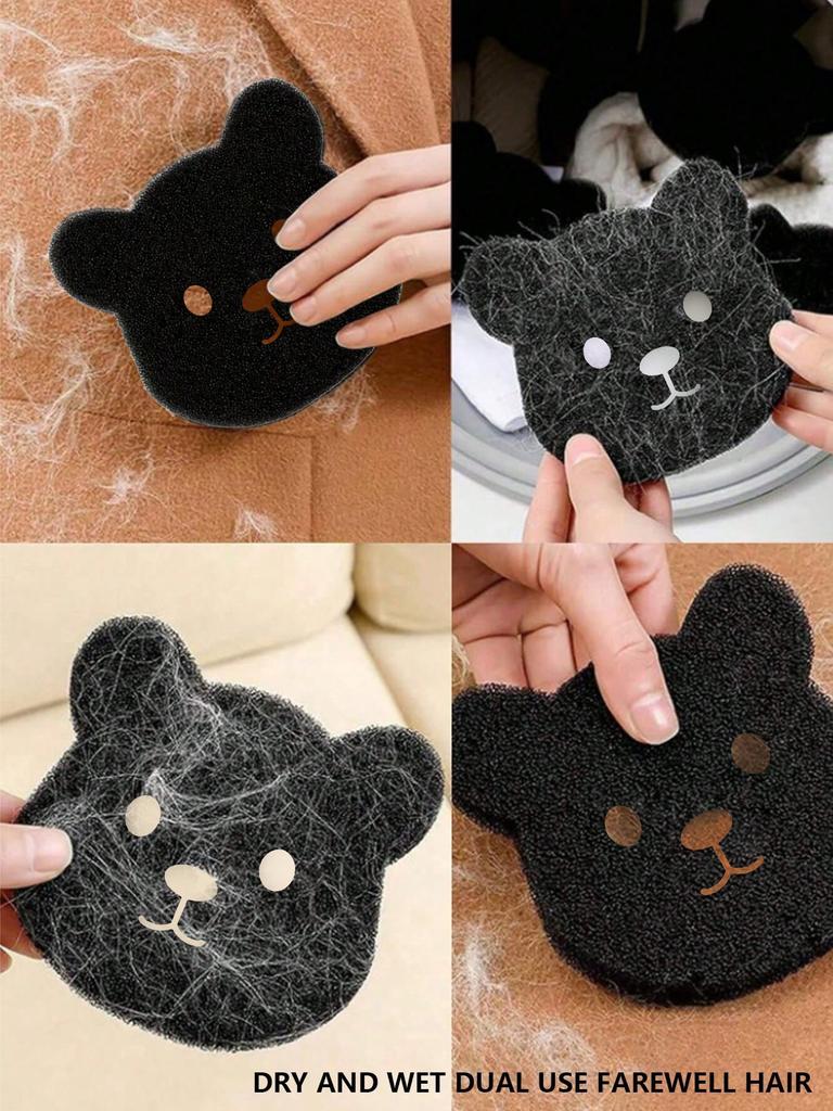 2/4/6/8/12pcs Reusable Pet Hair Remover Laundry Sponges - Bear Shape Effective Anti-Winding Cleaning Tools for Washing Machines