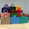 Solid Color Felt Handbag: Large Capacity Commuter and Student Bag