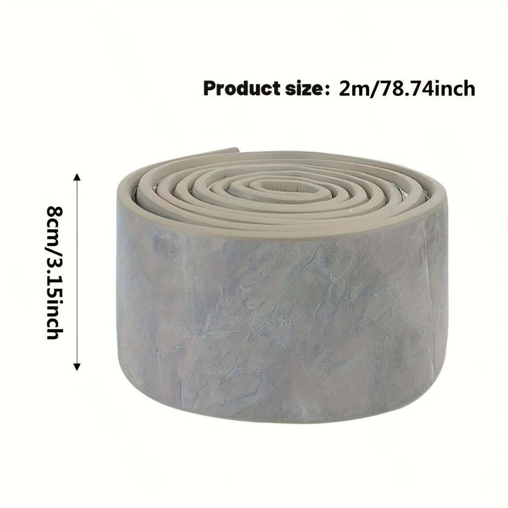 1 Roll Self-Adhesive Flexible Baseboard Trim - Durable PVC Floor Molding for Home Decor Easy Installation No Drill Needed