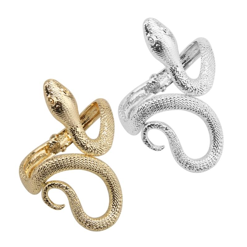 Gotycka Unisex Bransoletka Otwarta w Kształcie Węża dla Mężczyzn i Kobiet Punkowy Styl Hip Hop Nieregularna Bransoletka Modna Biżuteria