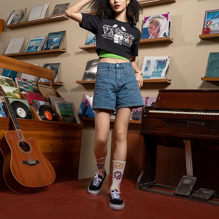 Vans Letter Print Pullover Short Sleeve T-Shirt Women tops Black VN000GGDBLK