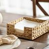 Handgeflochtene Seegras-Taschentuchbox-Hülle, Natürlicher Weiden-Serviettenhalter für Wohnzimmer, Schlafzimmer, Badezimmer,