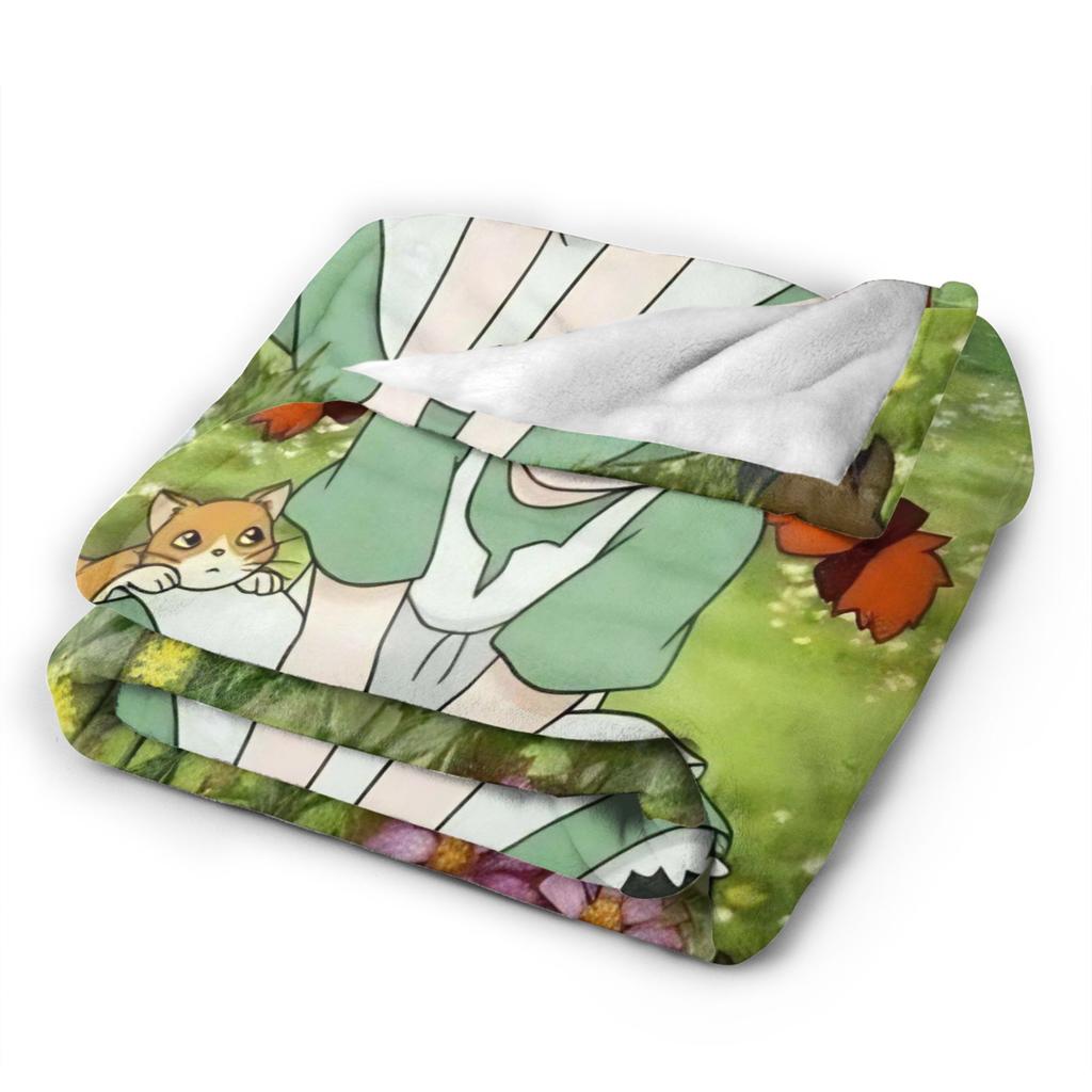 Cartoon manga A-Anne of Green Gables Blanket Soft Fluffy Plush Throw Blanket For Girls Boys Bedroom Flannel Bedspread Bed Cover