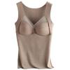 Women's V-Neck German Velvet Thermal Top with Chest Pad - One-Piece Vest for Autumn and Winter