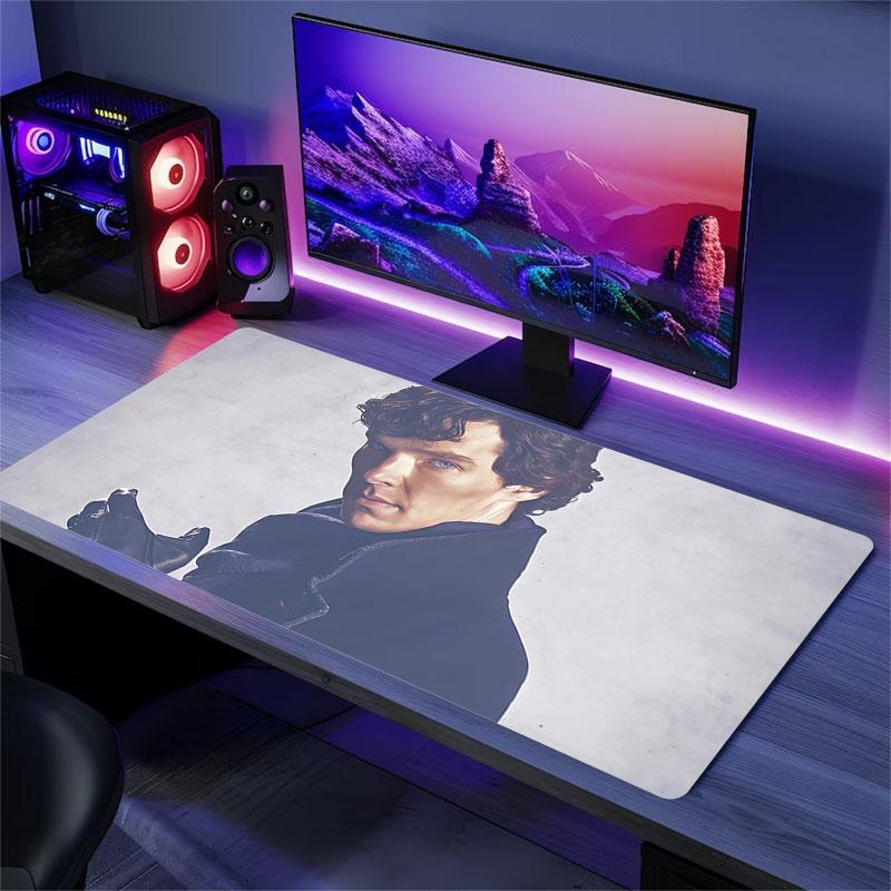 Sherlock Holmes Mouse Pad, Large Gaming Desk Mat, Non-slip XXL Mousepad for Laptop & Tablet, Mini PC Playmat with Stitched Edges