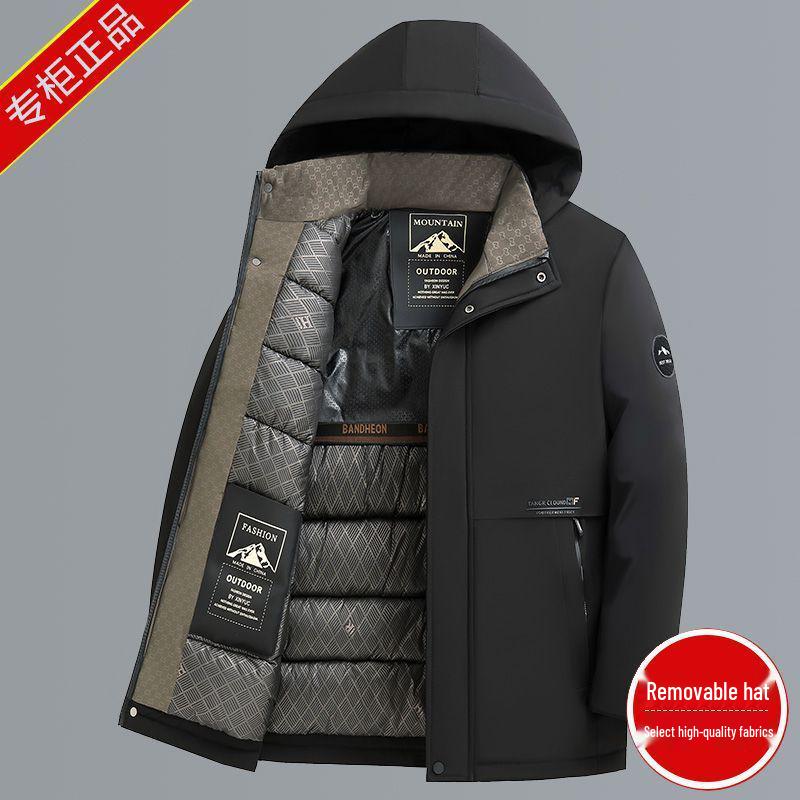 Men's Winter 2025 Clearance: Mid-Length Thickened Down Jacket for Cold Protection - Dad's New Style