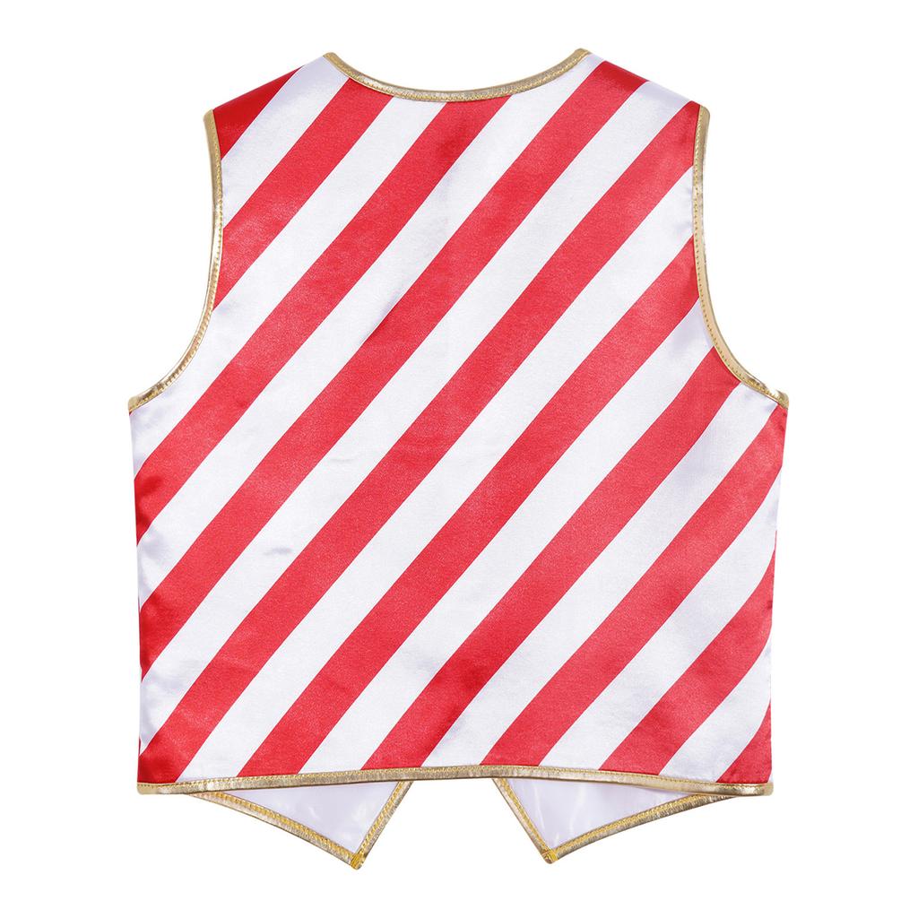 Unisex Kids Party Vest Christmas Striped Costume Waistcoat with Button Front for Performance