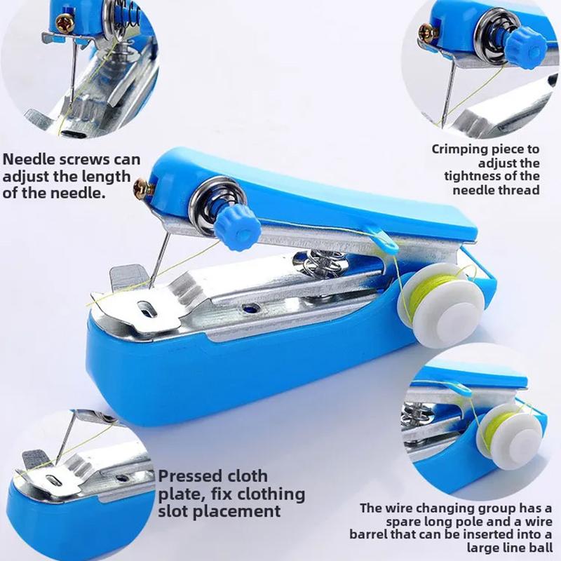 1PC Portable Mini Handheld Sewing Machine Lightweight Home Use & Travel Embroidery Tool Mend Clothes Practical Sewing Tools TMZ