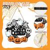 Fall Front Porch Signs Halloween Wooden Wreath Door Hanger Sign, Pumpkin Ghost Black Cat Witch Weatherproof Wall Decorations Bat Patterns, Hanging