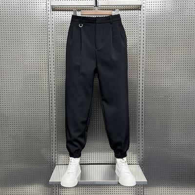 Autumn Winter Trousers Men Loose Handsome Matched Martin Boots Pants Velcro Ties Casual Harem Pants Trendy
