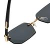 Trendy Rimless Sunglasses for Male Latest Female Stylish Frameless Rectangle Sun Eyeglasses Vintage Shades Traveling Eyewear UV400