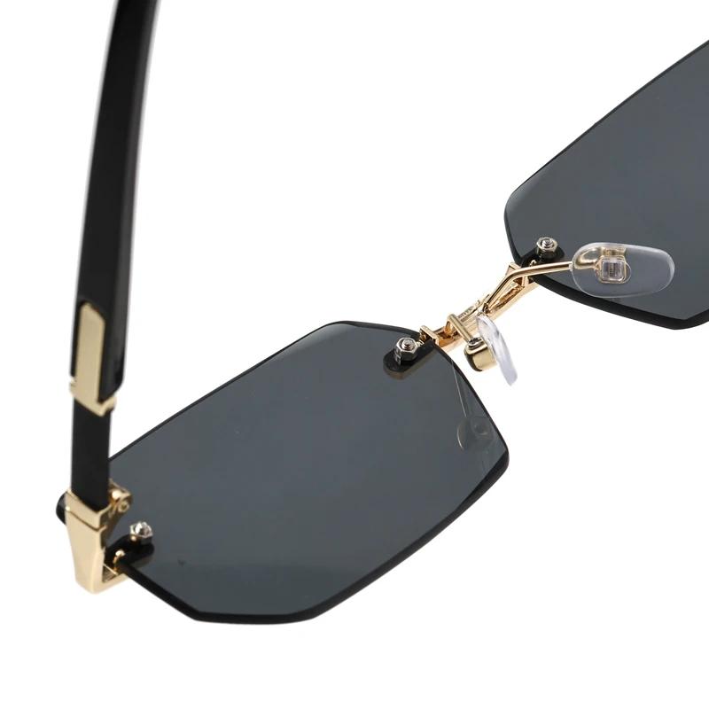 Trendy Rimless Sunglasses for Male Latest Female Stylish Frameless Rectangle Sun Eyeglasses Vintage Shades Traveling Eyewear UV400