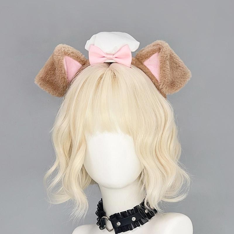 Soft Plush Dog Ear Hairband For Women Girls Cosplay Anime Hair Hoop Party Costume Sweet Style Accessory