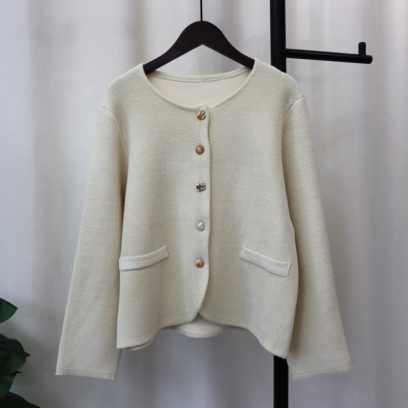 

Свитер-жакет на пуговицах с длинными рукавами, из яркого шелка, осенне-зимний, новый, кардиган крупной вязки для женщин one size fits all