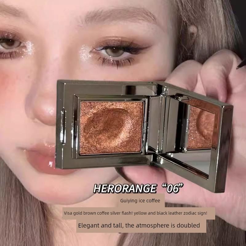 Asian-Style Smoky Gray Pink! Single-Color Eyeshadow Palette 2025 New Model, Sparkling Earth Tones for Women, Multi-Use Cream for Daily Light Makeup