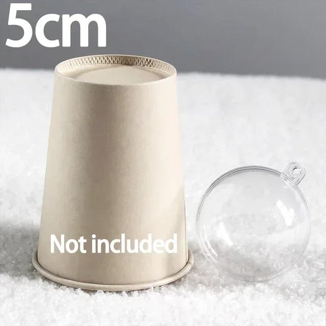 1/12PCS Christmas Hollow Balls Plastic Transparent DIY Ball Fillable Bauble Xmas Tree Hanging Ornaments Home Party Decor Gifts