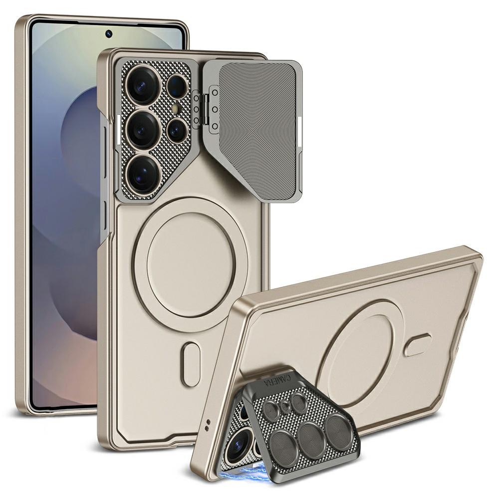 For Samsung Galaxy S24 Ultra Case Compatible with MagSafe Lens Protection Kickstand Ultra Thin Matte PC Phone Cover