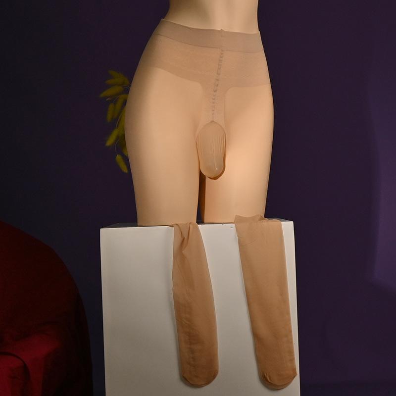 Lingerie Sexy Collants Homme Transparents Vêtements de Nuit Élastique Transparent Ultra-Fin Bas Corps Jockstrap Poche Bombée Collants XL