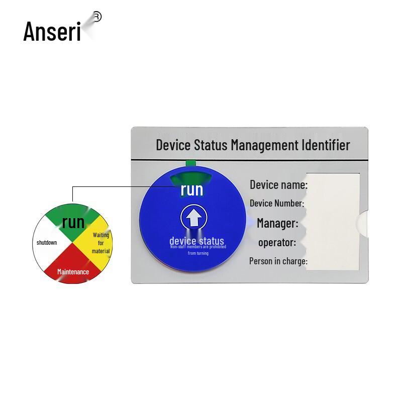 Ansaury Acrylic Equipment Status Indicator Sign