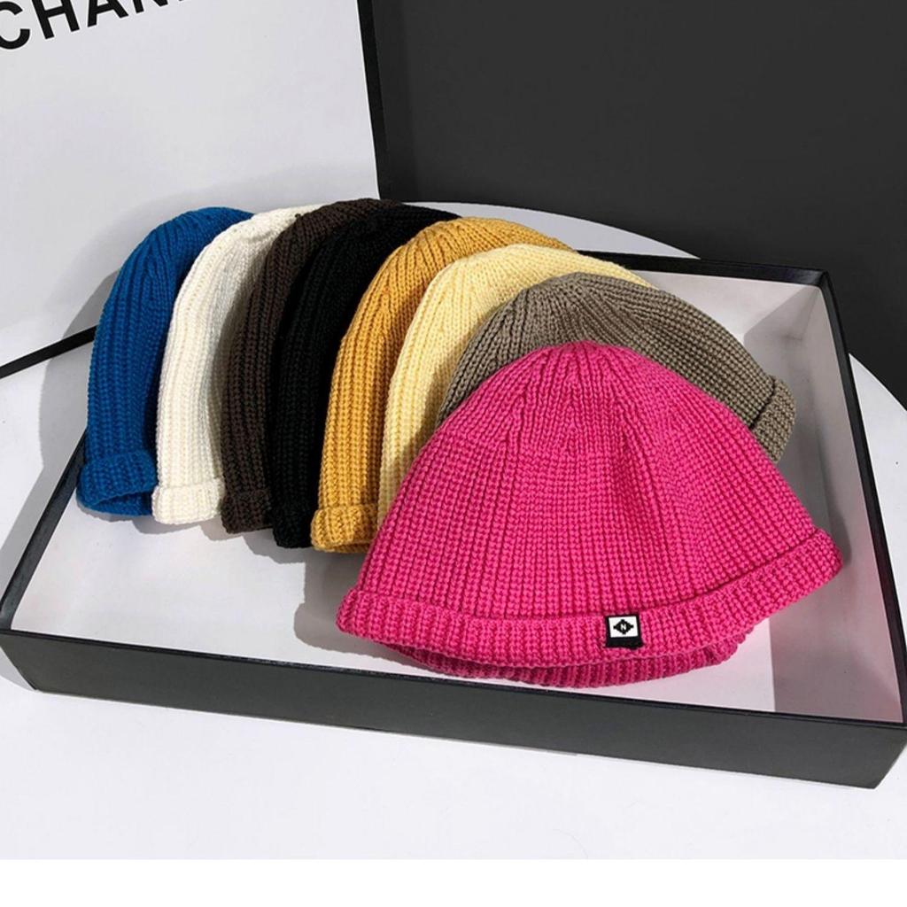Women's Autumn/Winter Wool Skullcap - Trendy Japanese Style Patch Letter Design Hat