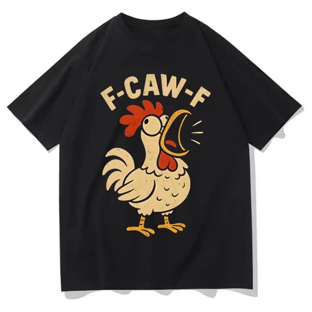 

Funny F-Caw-F T-Shirt Double Sided Print Men Fashion High Quality Y2K T Shirt Chicken Casual pure cotton Short Sleeve Top y2k... 5XL різнокольоровий