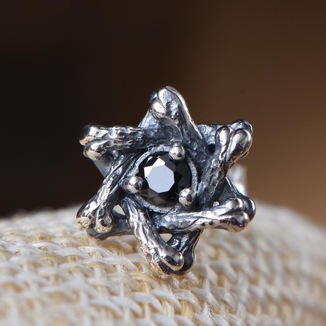 

Мужские модные черные серьги-пусеты в виде шестиконечной звезды - Винтажные украшения для ушей