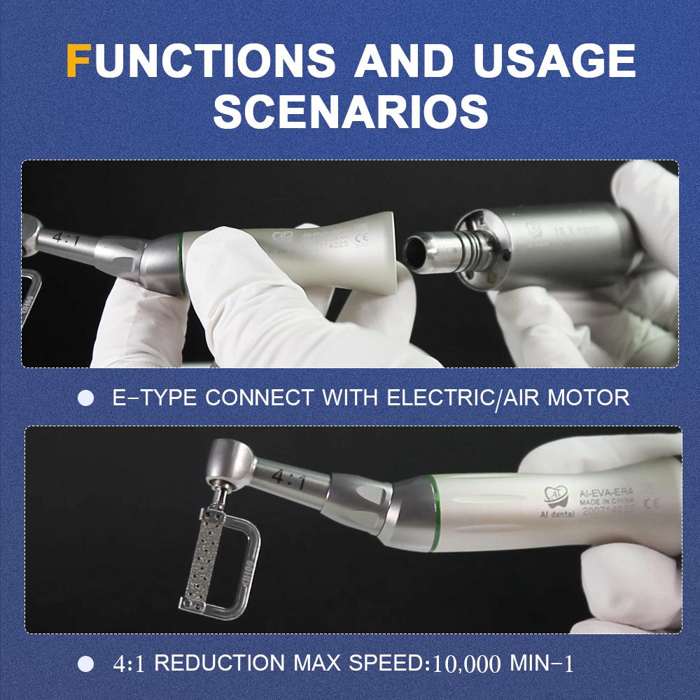 Dental Contra Angle Handpiece Set AI-EVA-ERS 4:1 Reduction Vertical Reciprocating Orthodontic Treatment Tools