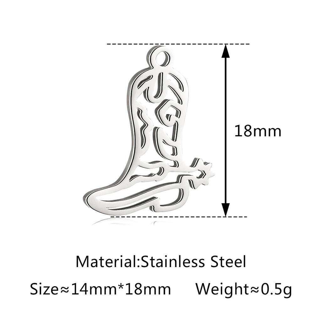 5Pcs Horse/Hat/Horseshoe/Cactus/Boot Charms Stainless Steel Western Cowboy Pendants DIY Bracelet Necklace Crafts Jewelry Making