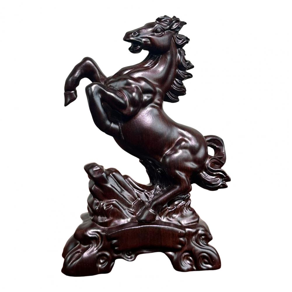Feng Shui Horse Ornament Horse Feng Shui Ornament Wooden Carving Horse Figurine Resin Sculpture Collectible Fengshui for Lovers