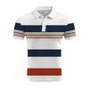 2026 Summer New Style Men's Short-Sleeved Polo Shirt with 3D Stripes Print Street Casual Fashion Comfortable and Soft