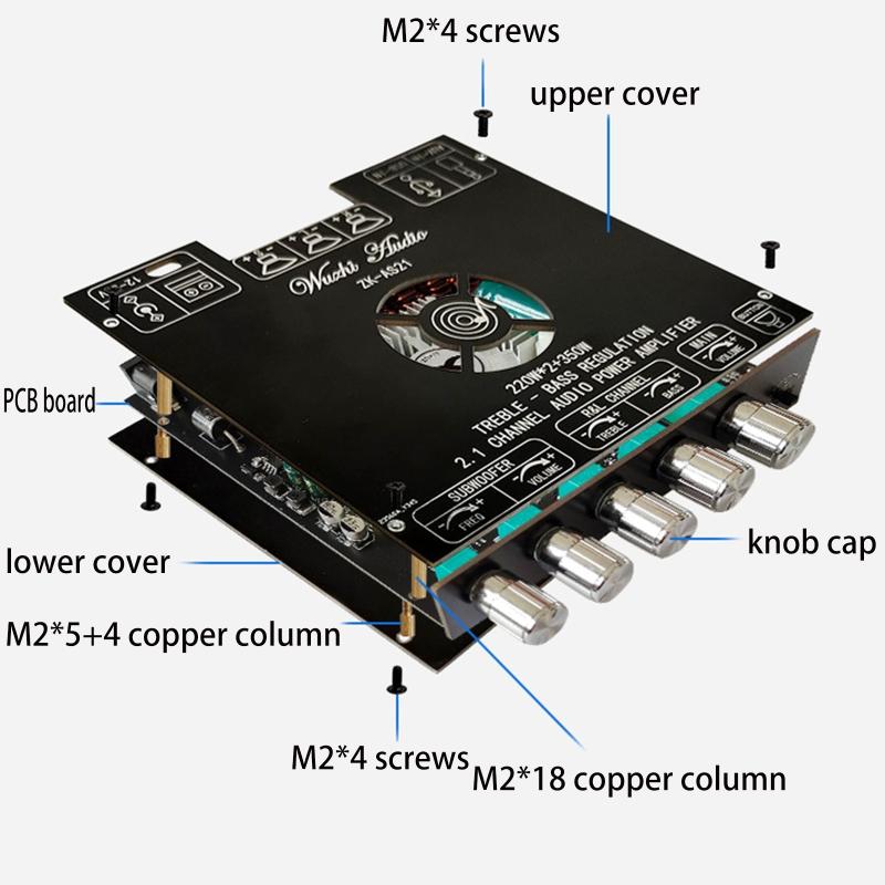Metal Bass AMP TPA3251 Subwoofer Amplifier Board 2.1 Channel 220Wx2+350W Audio Stereo Amplifier Board Easy Installation
